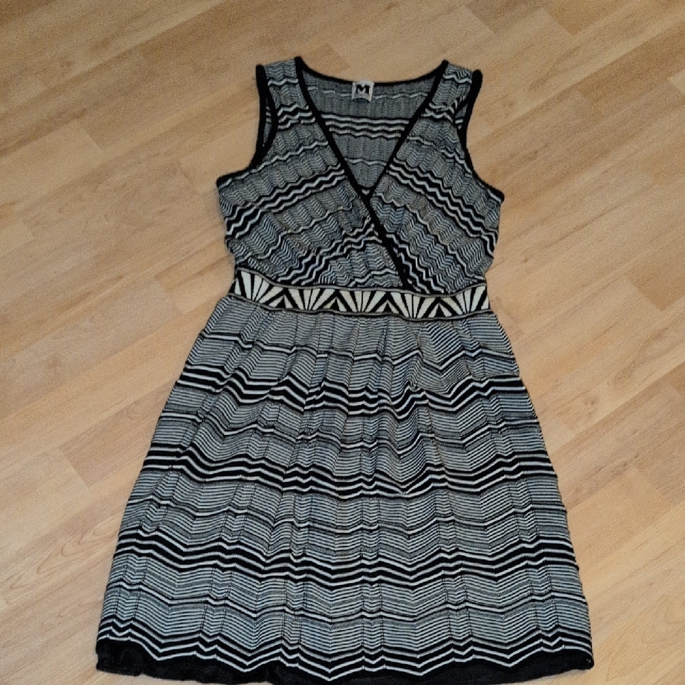 Missoni Black and White Zigzag Midi Dress